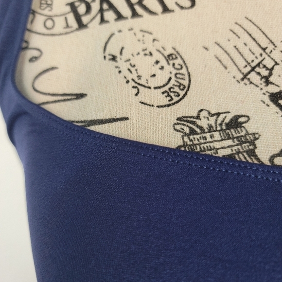 Free People M/L Scoop Neck Crop Top In Navy Blue NEW - Picture 3 of 7